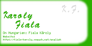 karoly fiala business card